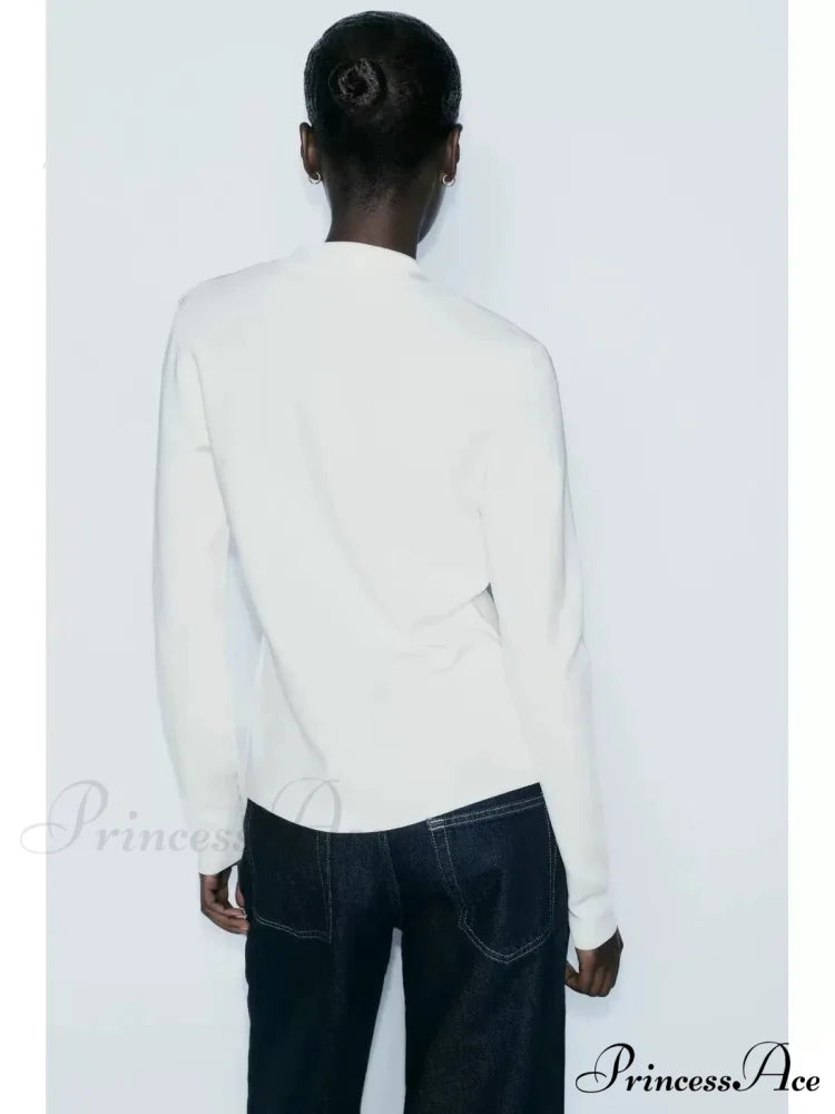 Basic Polo Neck Extended Sleeve Cardigan