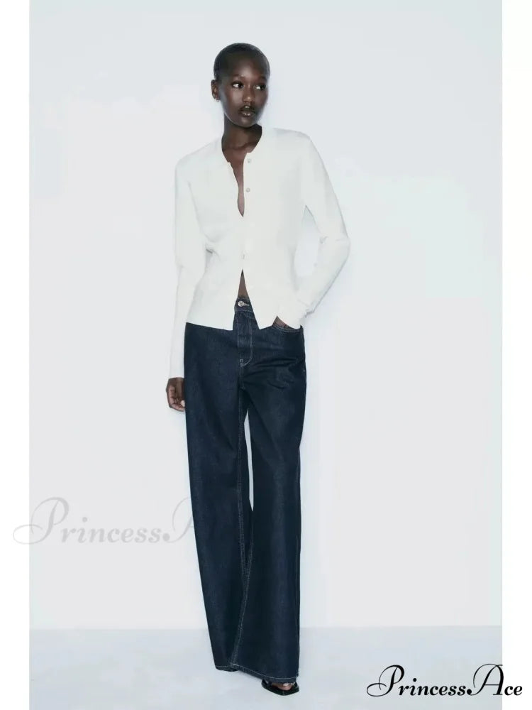 Basic Polo Neck Extended Sleeve Cardigan