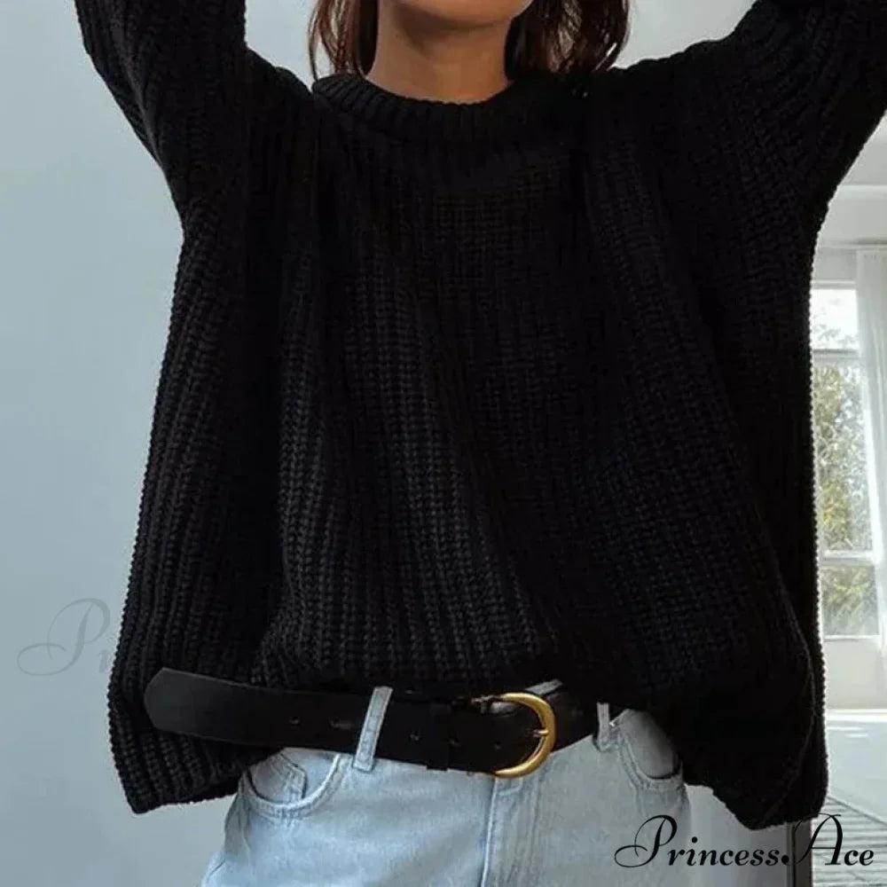 Basic Pullover Violet Y2k Sweater