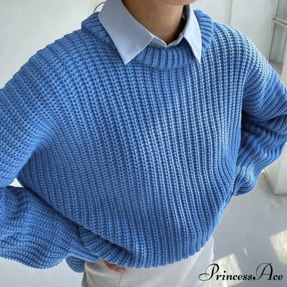 Basic Pullover Violet Y2k Sweater