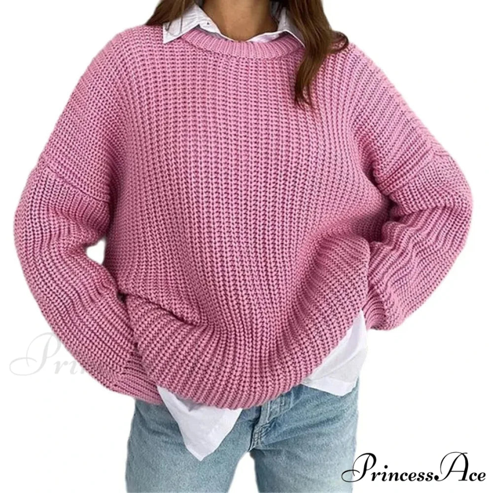 Basic Pullover Violet Y2k Sweater