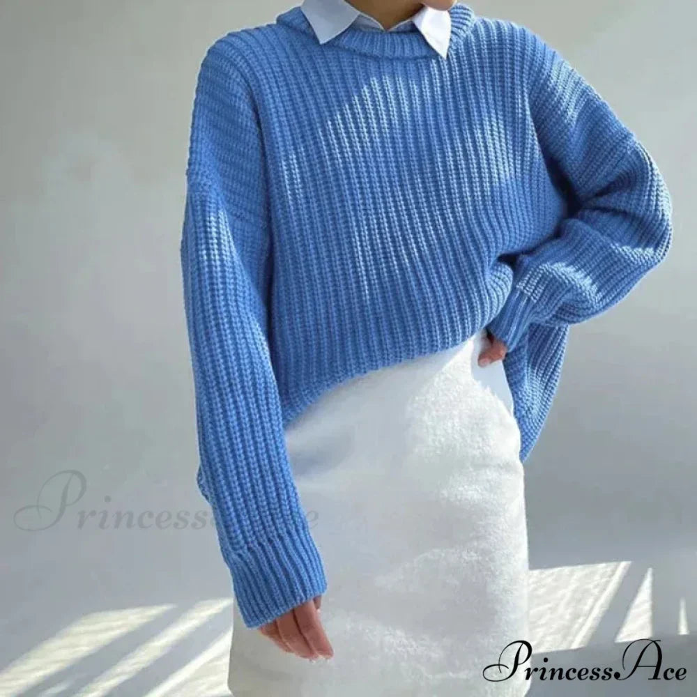 Basic Pullover Violet Y2k Sweater