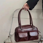 Basic Retro Business PU Leather Shoulder Bag