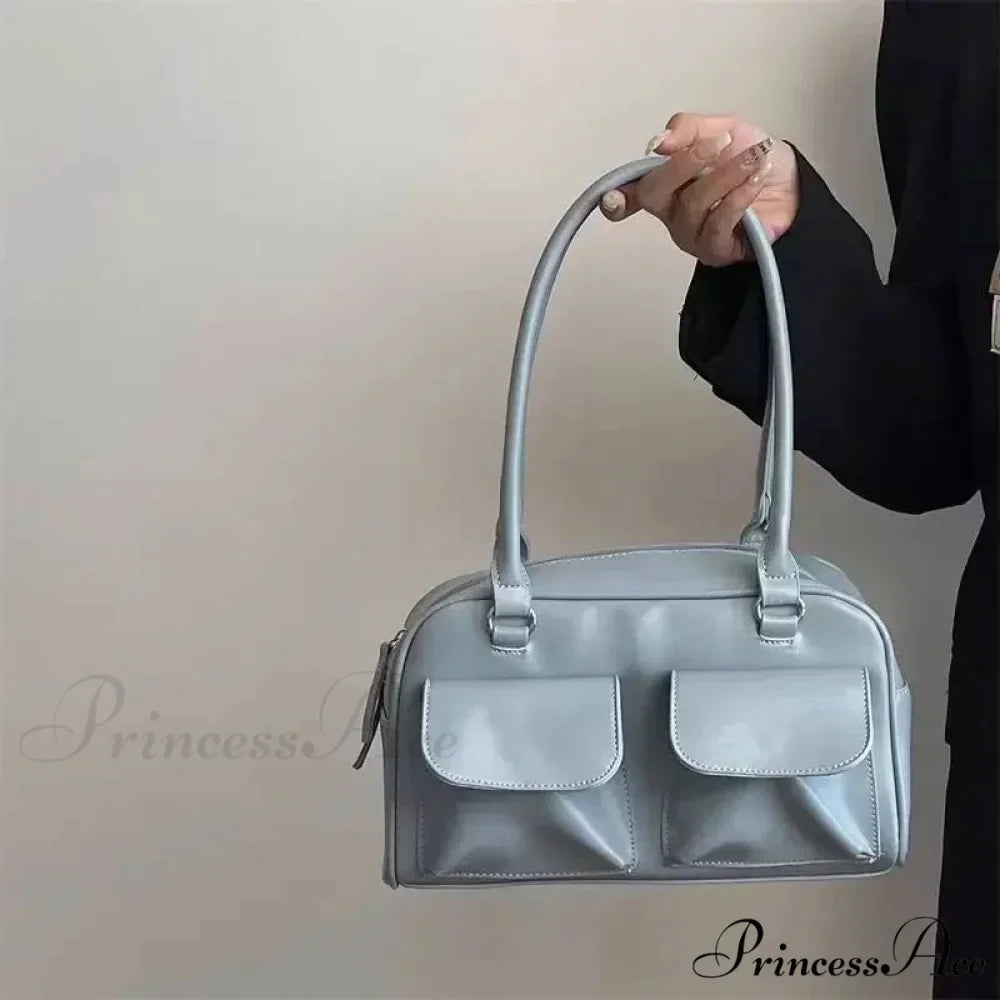 Basic Retro Business PU Leather Shoulder Bag