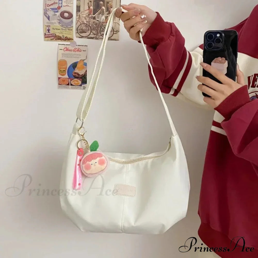 Basic University Style Nylon Spacious Crossbody