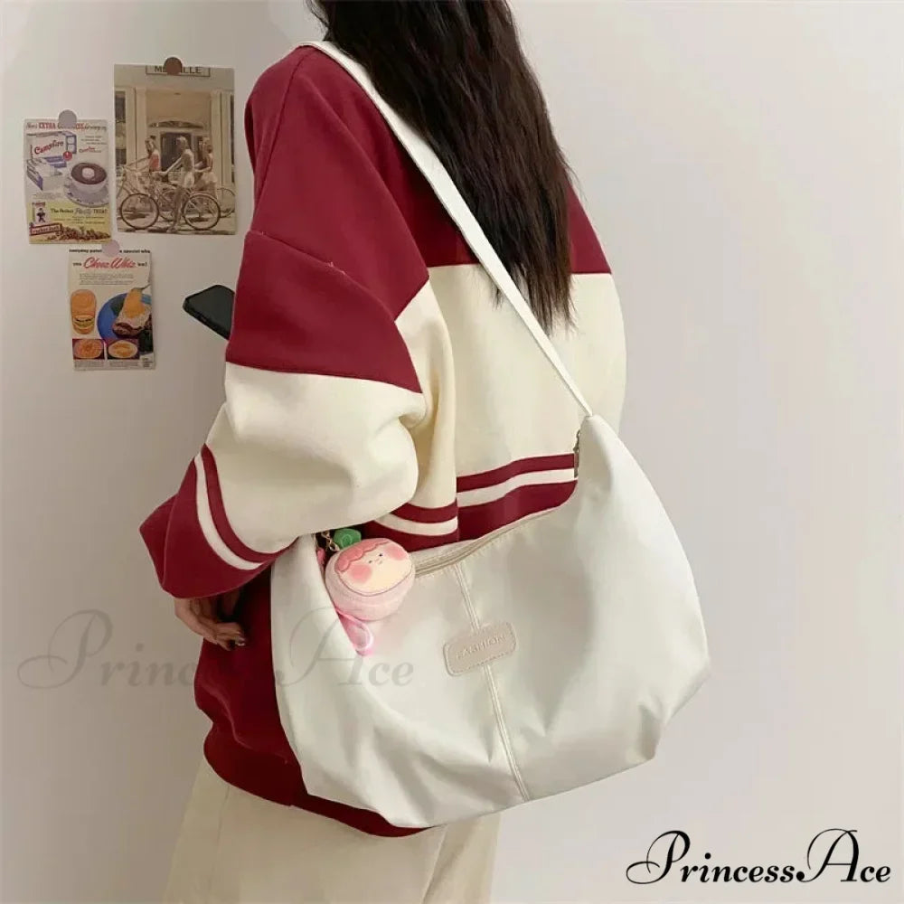 Basic University Style Nylon Spacious Crossbody