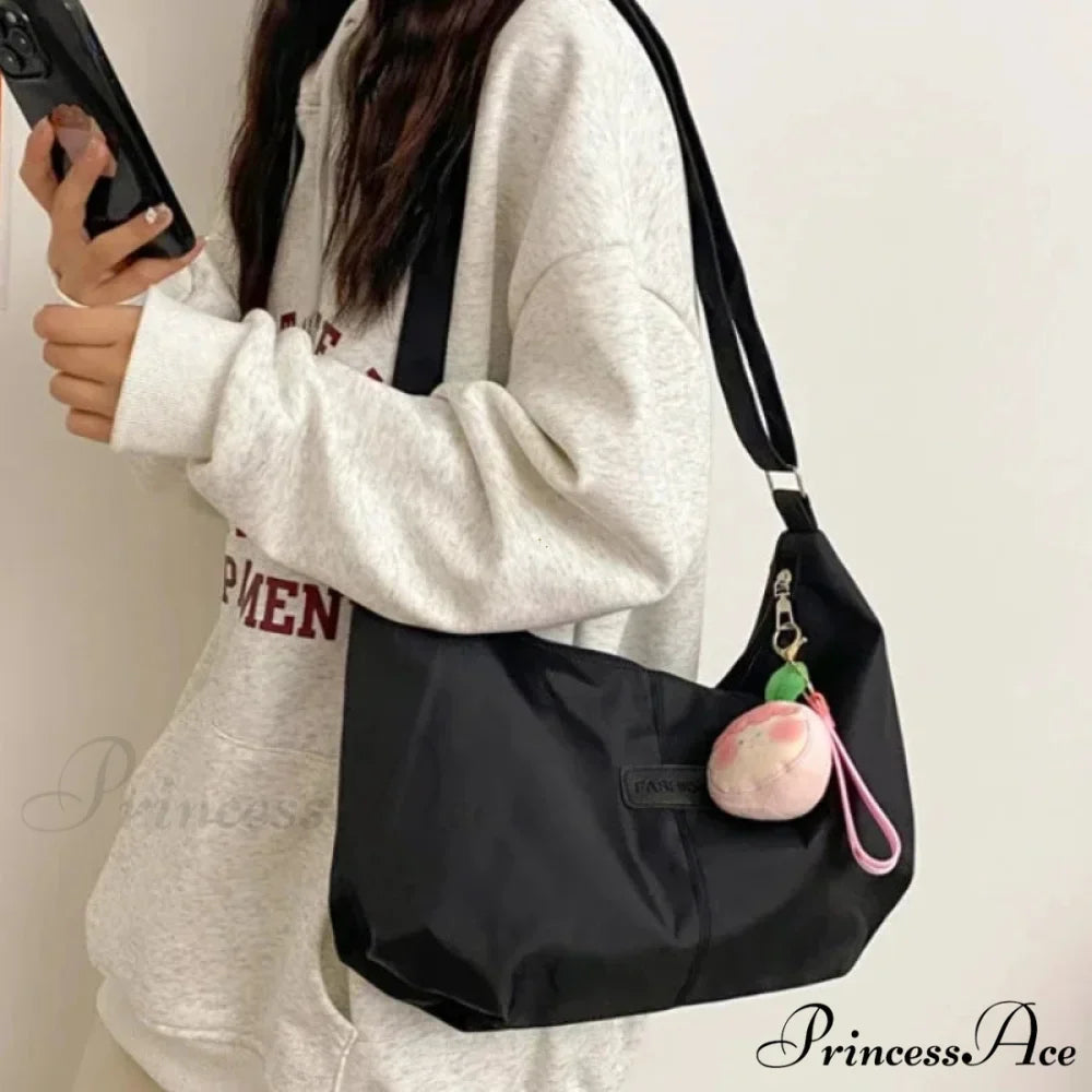 Basic University Style Nylon Spacious Crossbody