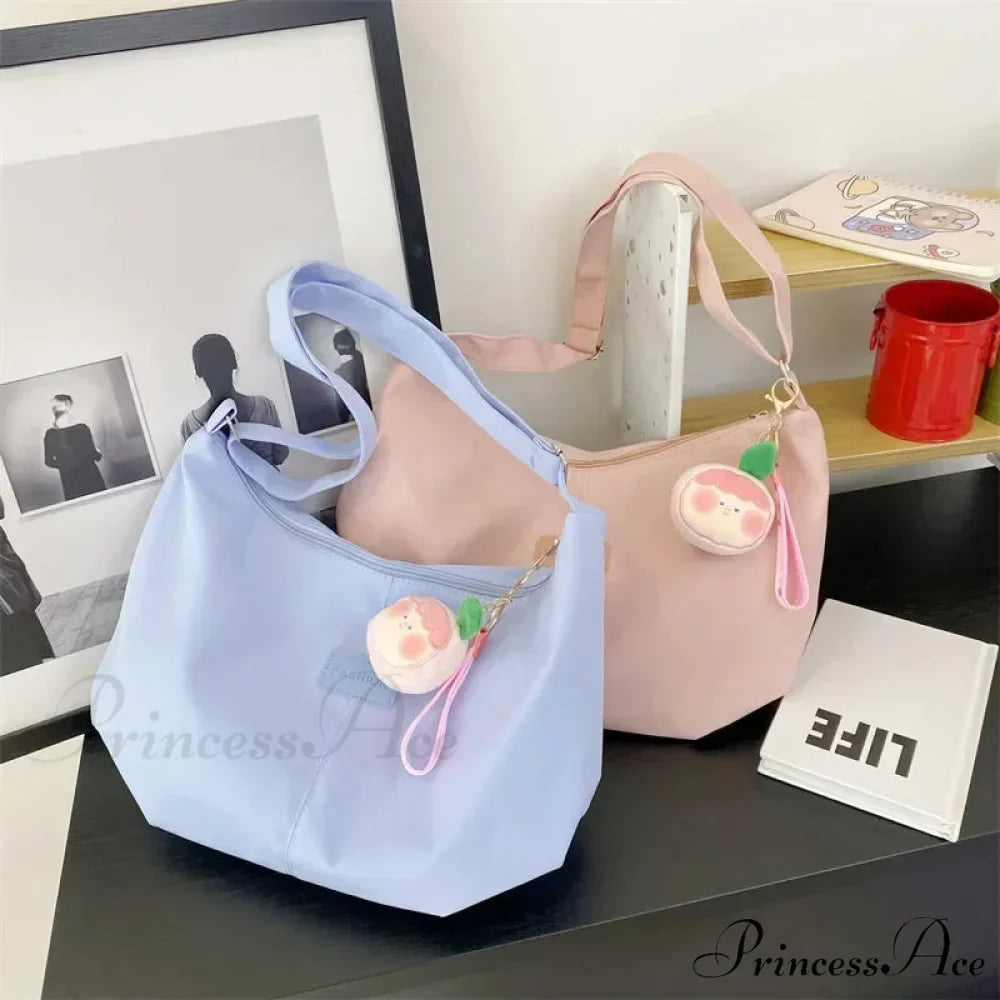 Basic University Style Nylon Spacious Crossbody