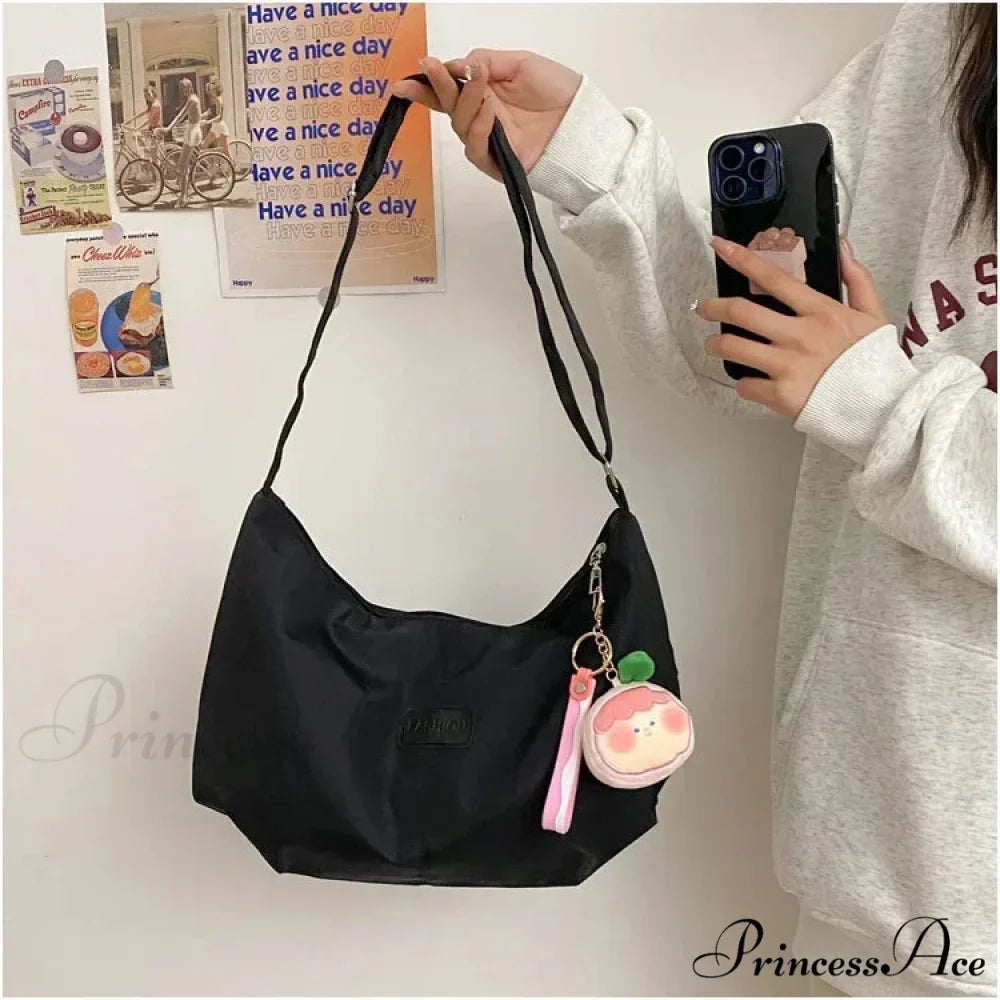 Basic University Style Nylon Spacious Crossbody