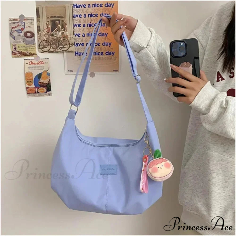 Basic University Style Nylon Spacious Crossbody