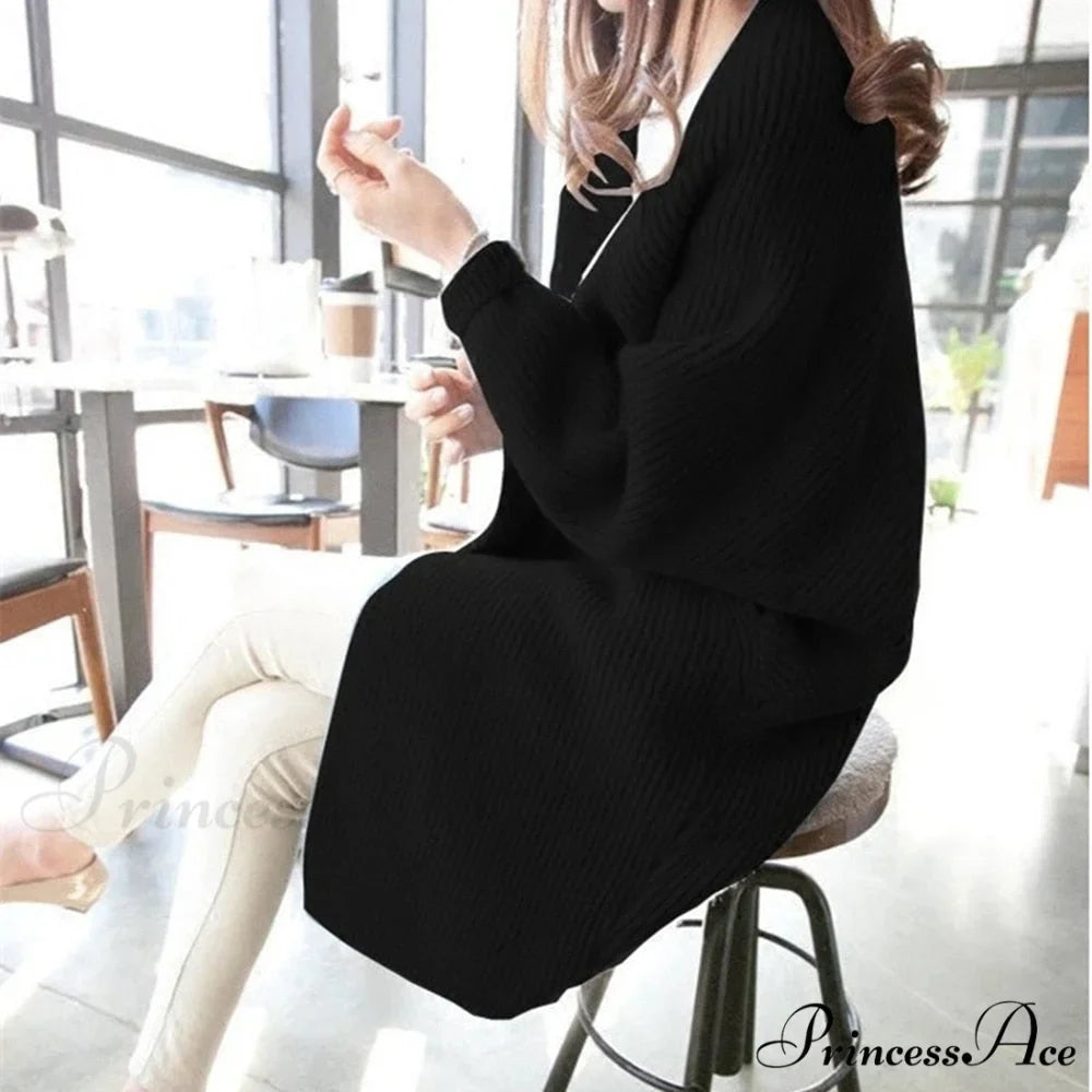 Bat Sleeve Knitted Plus Size Jacket Loose Ladies Sweaters Cardigans