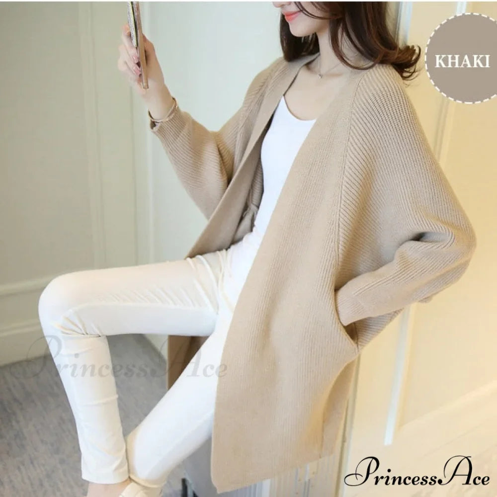 Bat Sleeve Knitted Plus Size Jacket Loose Ladies Sweaters Cardigans