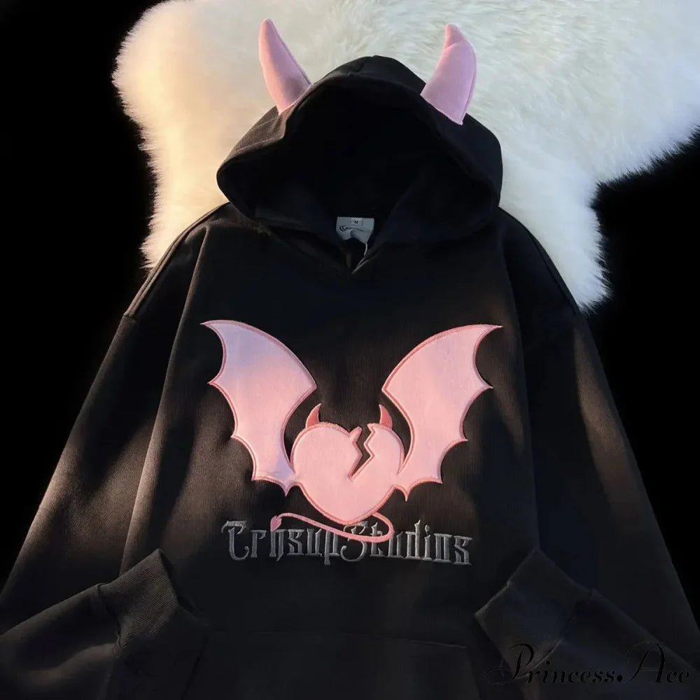 Bat Stitching Harajuku Hoodie
