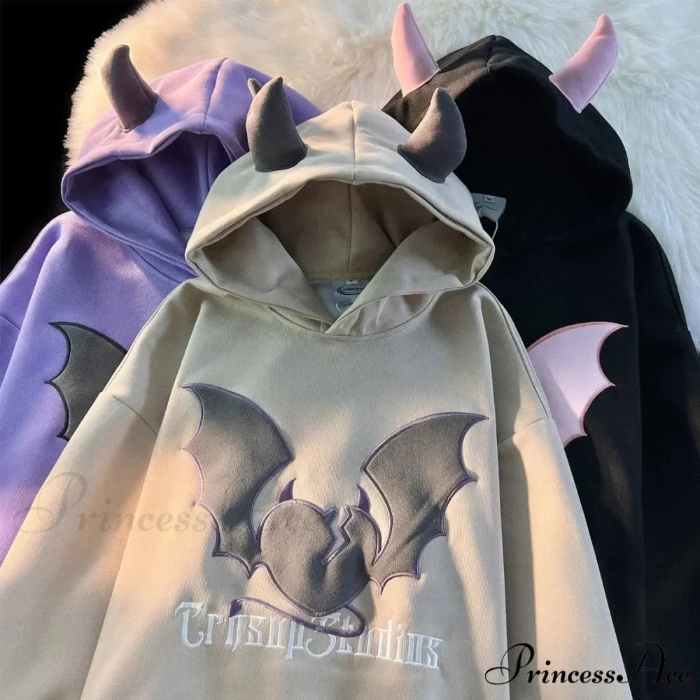 Bat Stitching Harajuku Hoodie