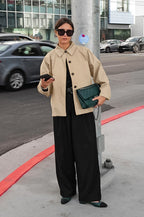 French Khaki Utility Trench Coat