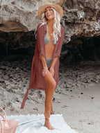 Textured Beach Cover Up Blouse