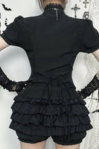 Gothic Slim Lace Patch Blouse