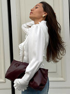 Ruffled Victorian Style Fitted Blouse