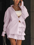 Chic Striped Blouse and Layered Blouse