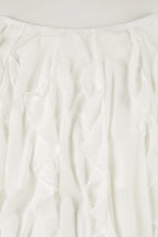 Ruffled Mesh Asymmetrical Midi Skirt