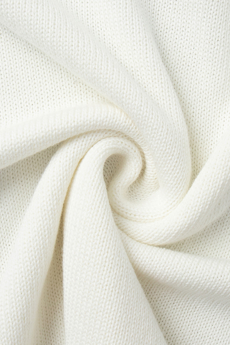 Cotton Loose Fit Off-Shoulder Knit Sweater