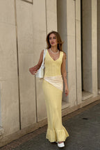 French Style Slimming V-neck Boho Dress