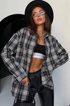 Vintage Style Plaid Casual Blouse