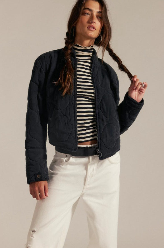 Vintage Urban Casual Quilted Stand-Collar Coat