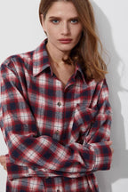 Cotton Plaid Oversized Shirt  Blouse