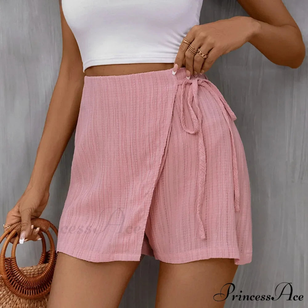 Beach Skirt Casual Zippered High Waisted Textured Short