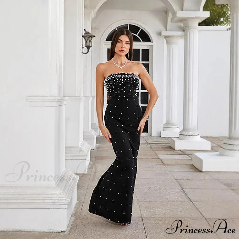Beaded French Style Sleeveless Prom Dress