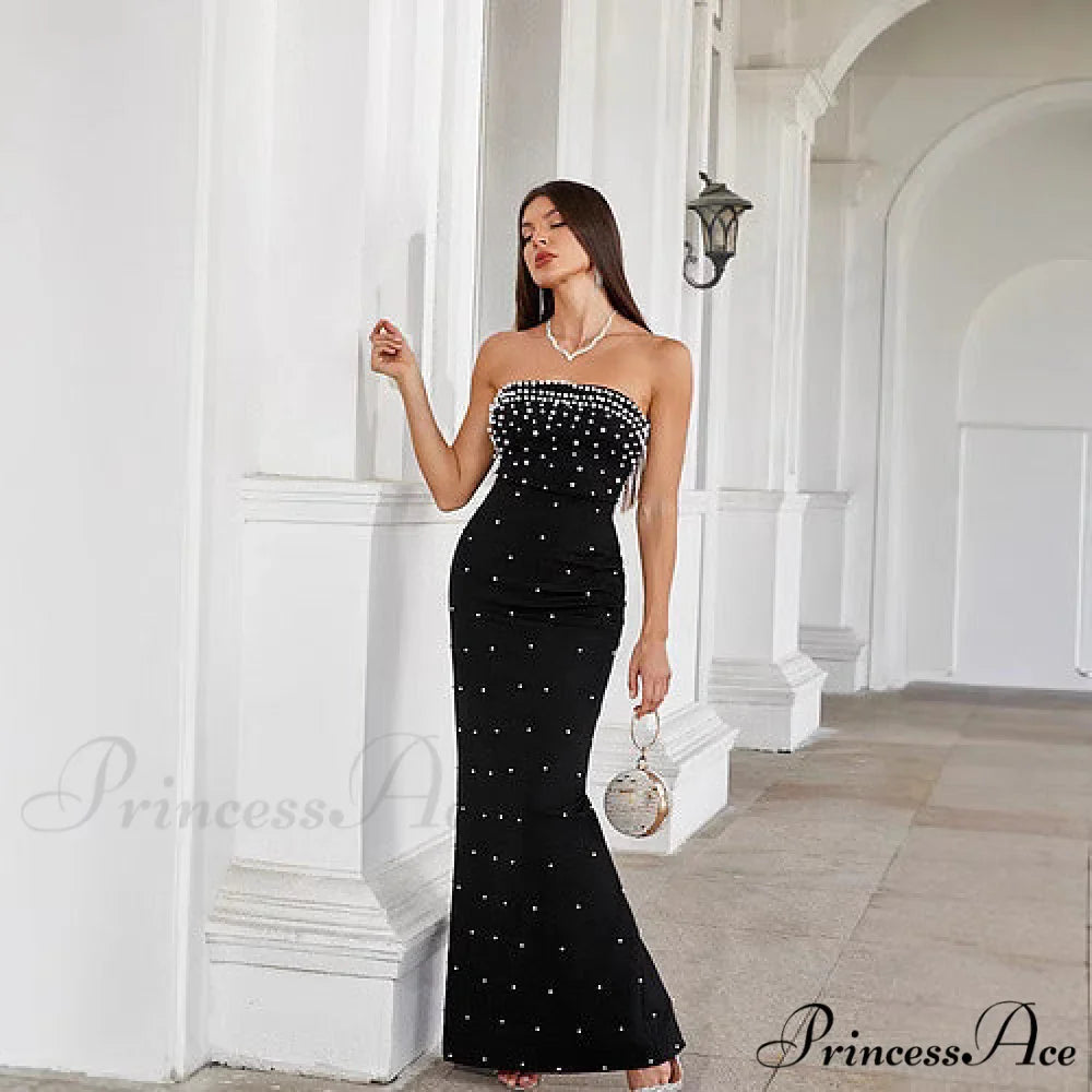 Beaded French Style Sleeveless Prom Dress