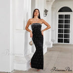 Beaded French Style Sleeveless Prom Dress