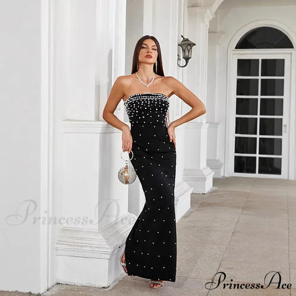 Beaded French Style Sleeveless Prom Dress