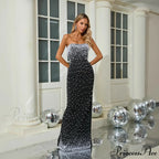 Beaded Sleeveless Fitted Full-Length Prom Gown