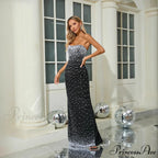 Beaded Sleeveless Fitted Full-Length Prom Gown