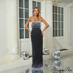 Beaded Sleeveless Fitted Full-Length Prom Gown