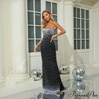 Beaded Strapless Bandage Sophisticated Evening Prom Dress