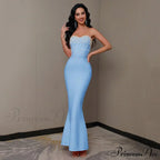 Beading Strapless Ankle-Length Party Dress