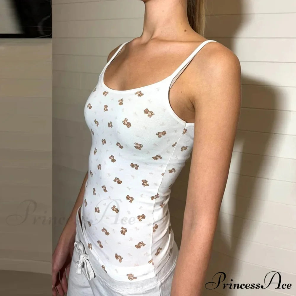 Bear Mark Open Rear Crop Top