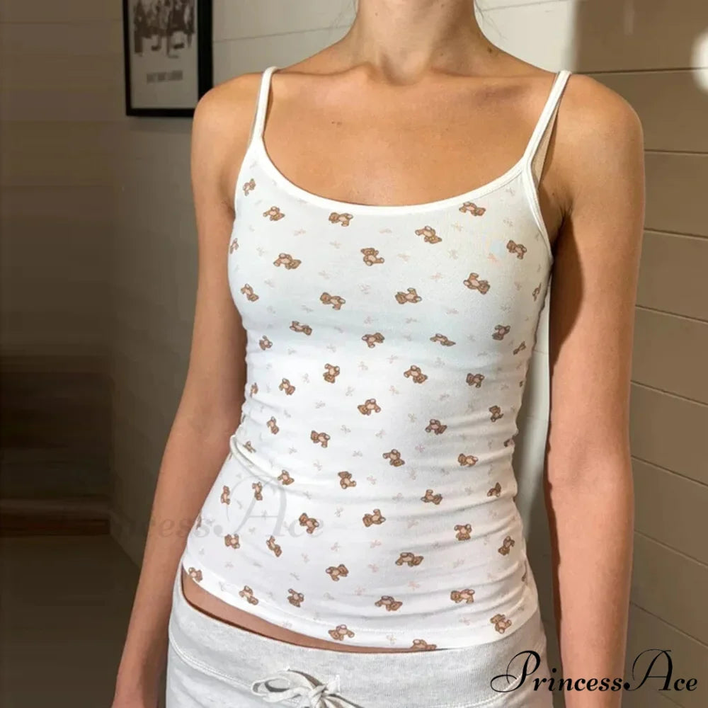 Bear Mark Open Rear Crop Top