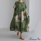 Beautiful 3D Flower Pattern Short Sleeve Midi Evening Dress