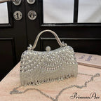 Beautiful Gems Gold Silver Clasp Chain Clutch Purse