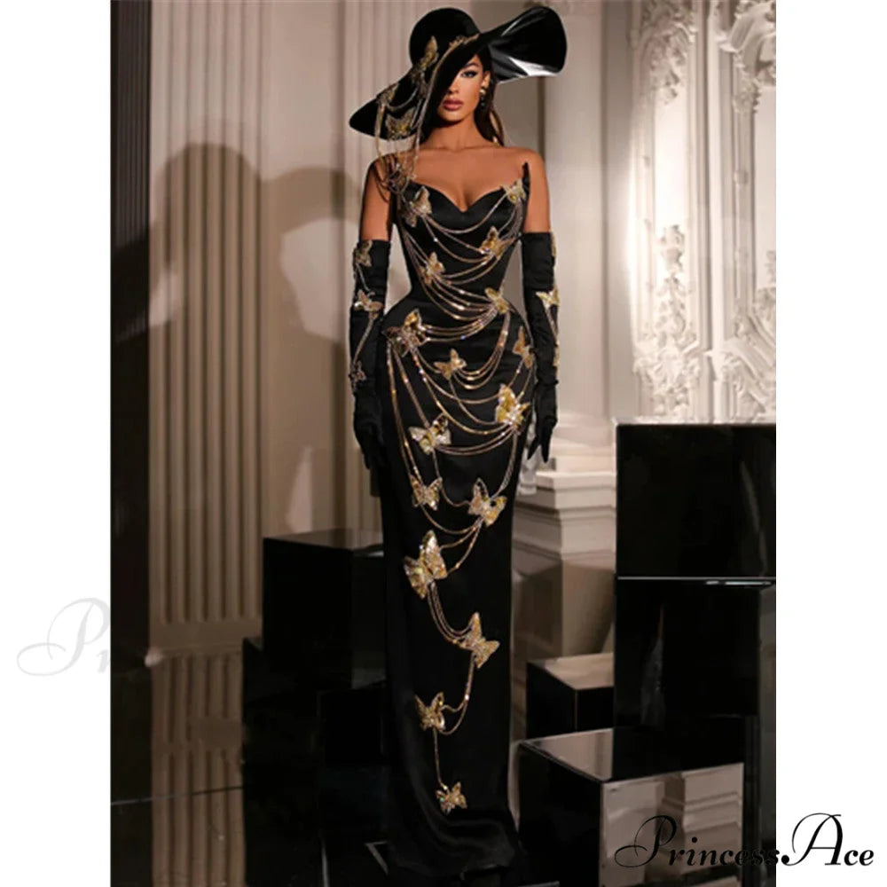 Beautiful High-Waisted Sparkling Bandage Dress Prom Dress