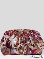Beautiful Sparkling Crimson Evening Clutch Bag