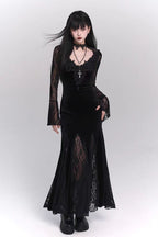 Halloween Gothic Lace Red and Black Dress