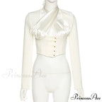 Beige New Button Decoration Blouse