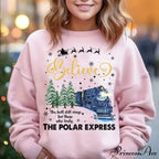 Bell Still Rings Slogan Train Print Voguish Vintage Christmas Hoodie