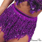 Belly Dance Glitter Sequins Wrap Tassel Skirt