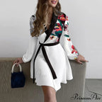 Belted Button Party Dress